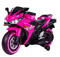 12V Motorcycles For Kids : With Training Wheels (Pink)