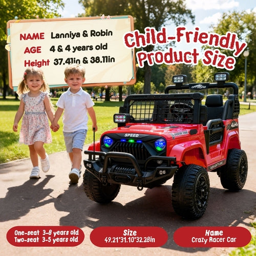 24V Two-seater Kids Ride On Electric Truck Car W Parents
